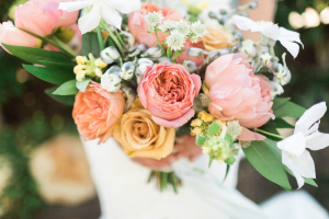 Bouquet with Coral and Pink Flowers