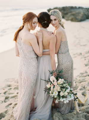 Bridesmaids in Beaded Gowns