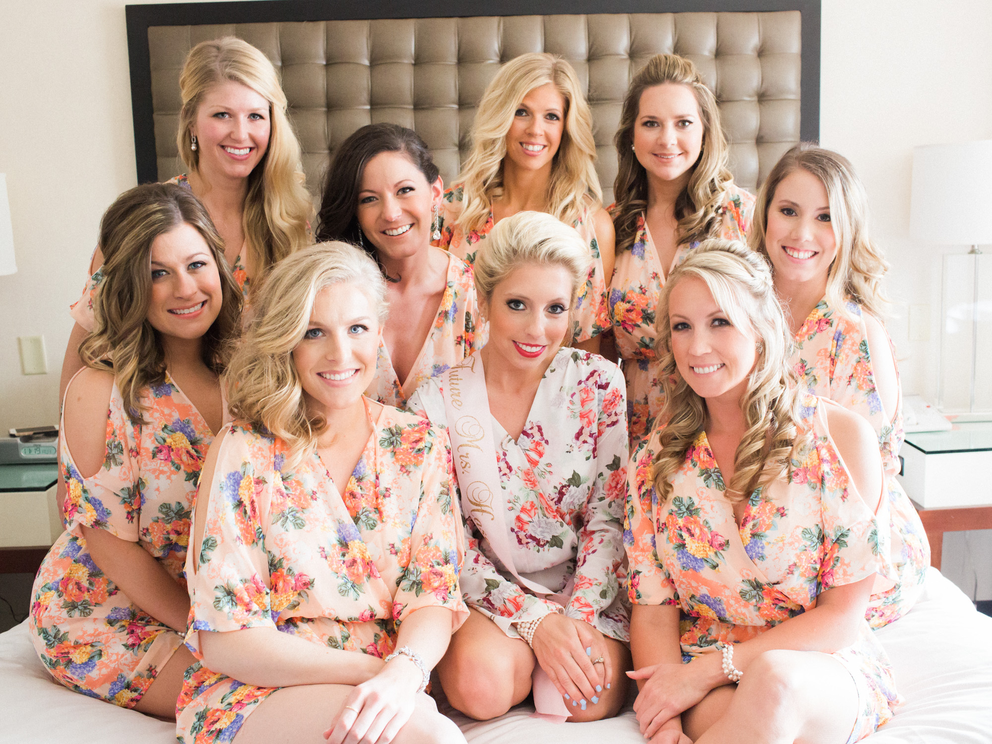 Bridesmaids in Floral Robes