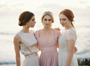 Bridesmaids in Mauve and Ivory