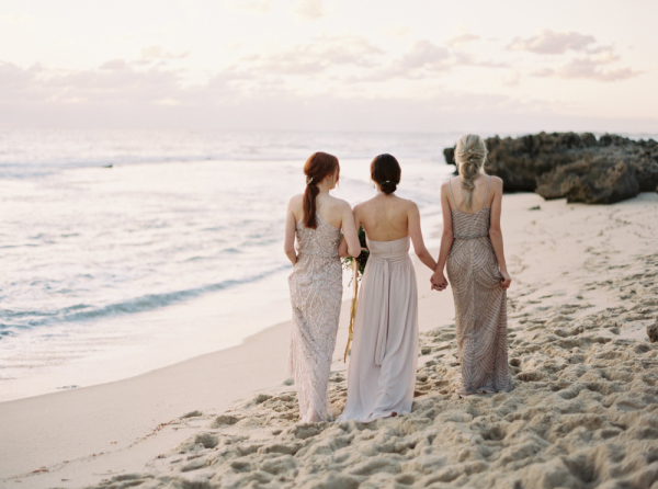 Bridesmaids on Beach