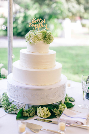 Cake Topper with Green Hydrangea