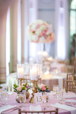 Gold and Pink Wedding Reception