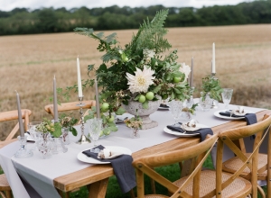 Green and Lavender Rustic Wedding Table
