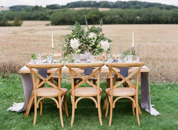 Lavender and Green Wedding Table