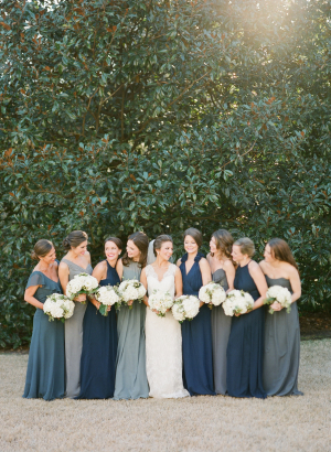 Shades of Blue Bridesmaids Dresses