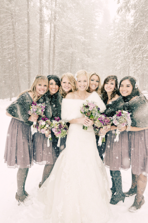 Snowy Winter Bridesmaids