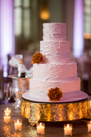 Tiered Wedding Cake Ivory and Gold