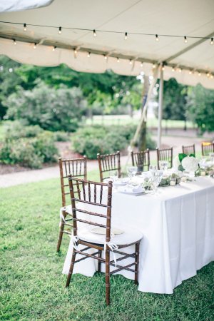 White and Green Wedding Reception