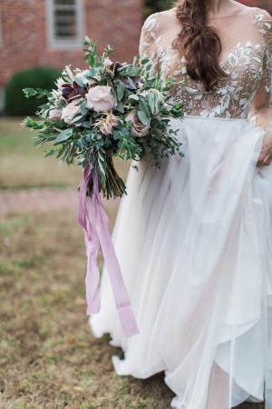 Bouquet with Purple Ribbons