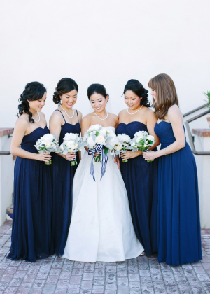 Bridesmaids in Sapphire Blue