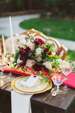 Elegant Red and Gold Wedding