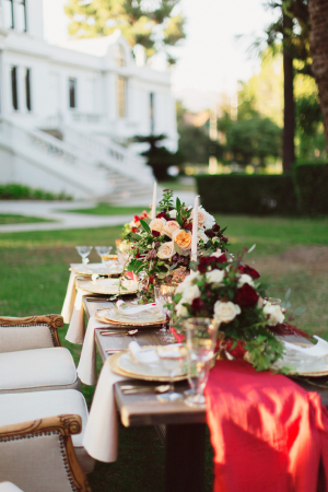 Gold and Red Winter Wedding Outdoor