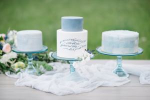 Pale Blue and White Wedding Cakes