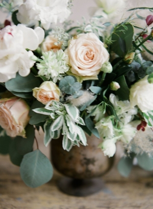 Pale Blush and Green Centerpiece