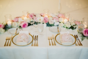 Pink and Gold Centerpiece for Wedding