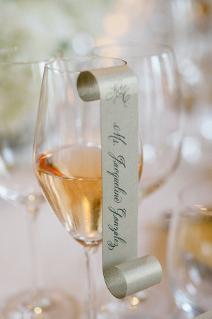 Place Card Scroll on Glass
