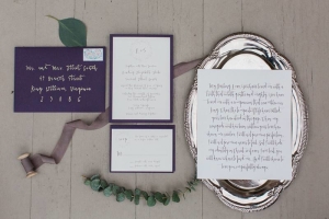 Wedding Invitations with Purple Envelopes