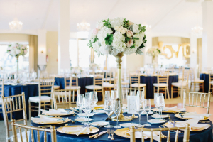 Wedding Reception in Gold and Blue