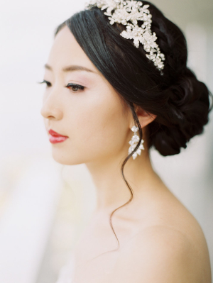 Bride in Elegant Headpiece