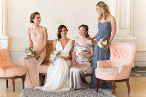 Bridesmaids in Pale Dresses