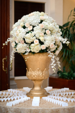 Elegant White Rose Urn Arrangement