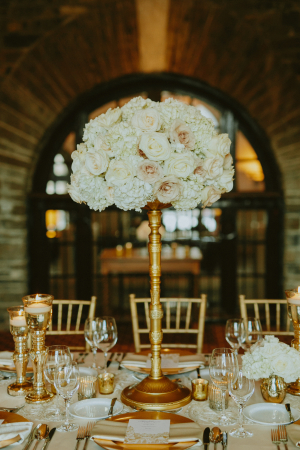 Ivory Rose Topiary Centerpiece