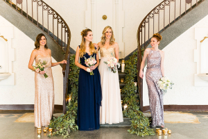 Lavender and Blue Bridesmaids Dresses