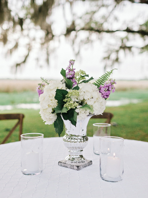 Lavender and White Centerpieces