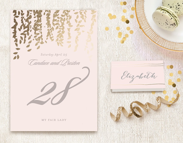 Minted Table Numbers and Place Cards