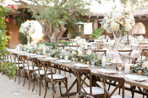 Outdoor Wedding with Wood Tables