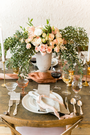 Pale Pink and Green Centerpiece1