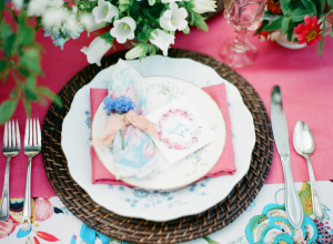Pink and Blue Colorful Garden Wedding