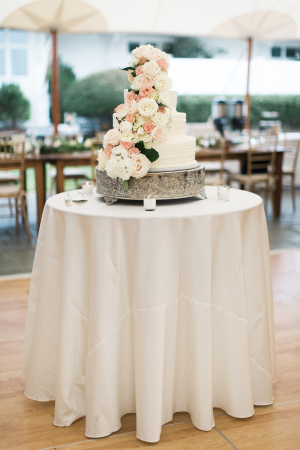 Tiered Wedding Cake with Cascading Flowers