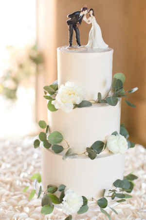 Wedding Cake with Eucalyptus Leaves