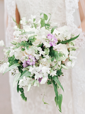 White and Lavender Bridal Bouquet