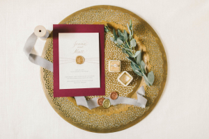 Burgundy and Gold Wedding Invitations