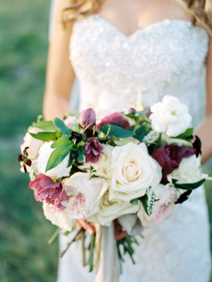 Burgundy and Ivory Bouquet