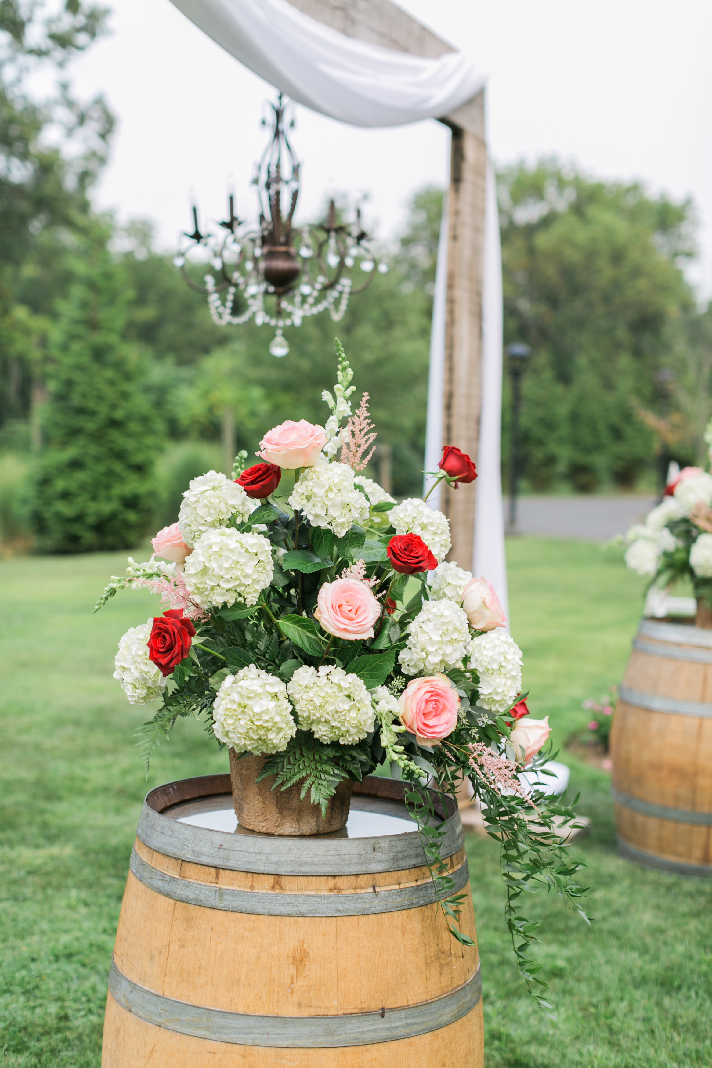 Hydrangea and Rose Wedding Flowers