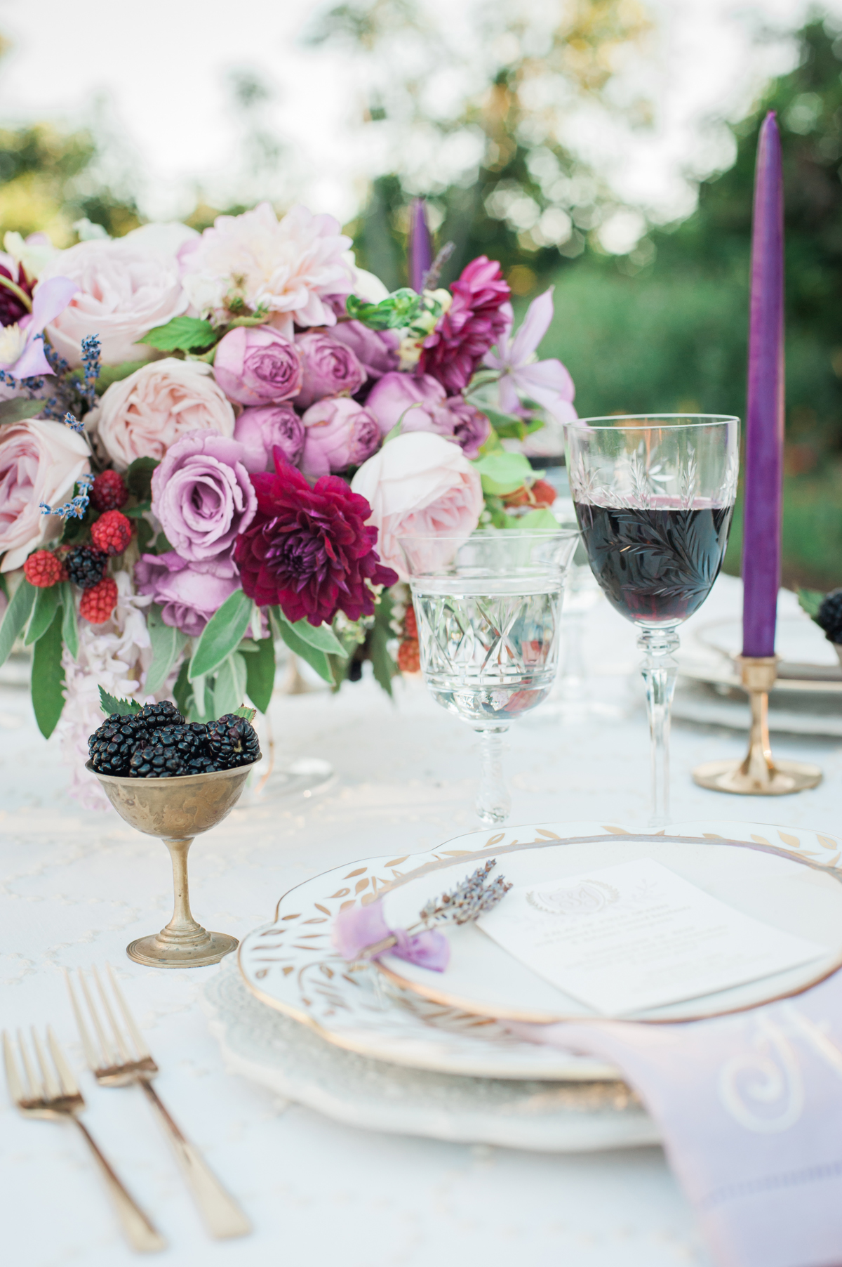 Lavender and White Wedding Table