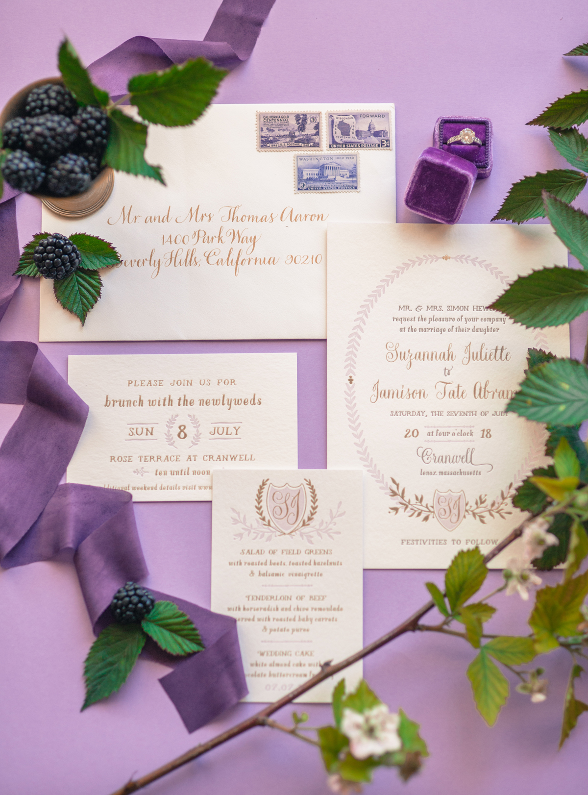 Purple and Lavender Wedding Invitations