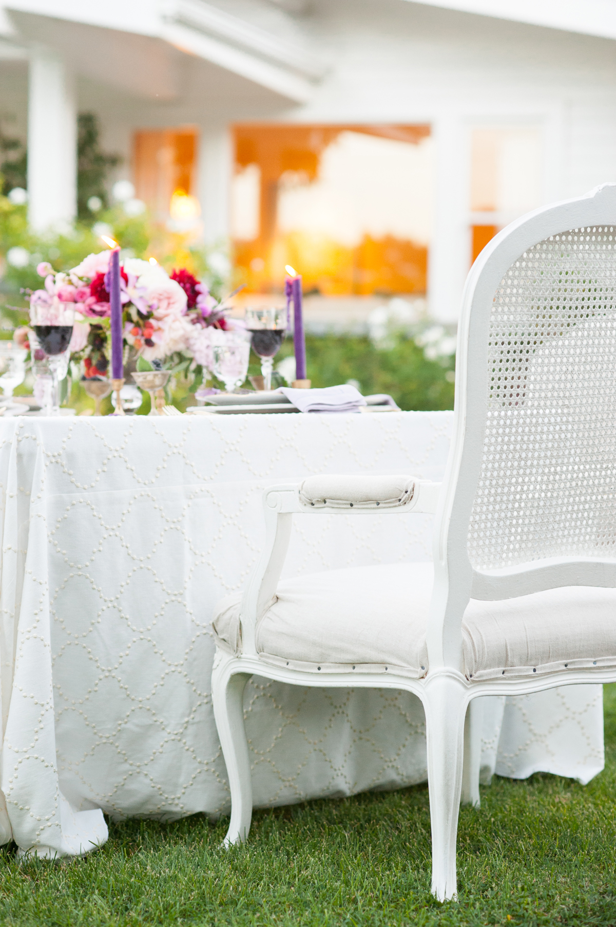 White Chairs at Wedding Table
