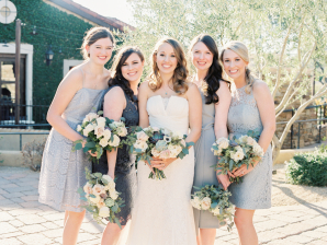 Bridesmaids in Gray and Silver