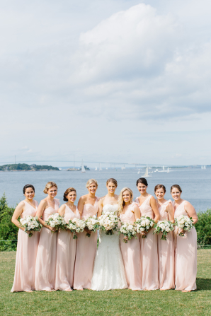 Bridesmaids in Pale Pink Dresses