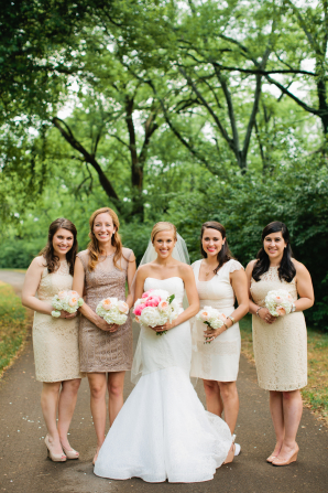 Bridesmaids in Shades of Gold