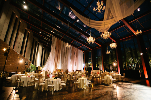 Elegant Wedding with Draping and Chandeliers