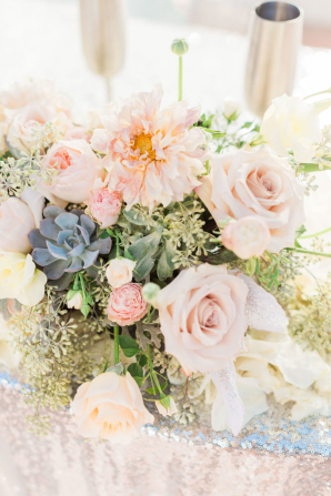 Peach and Succulent Wedding Flowers