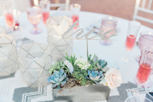 Silver and Succulent Centerpiece