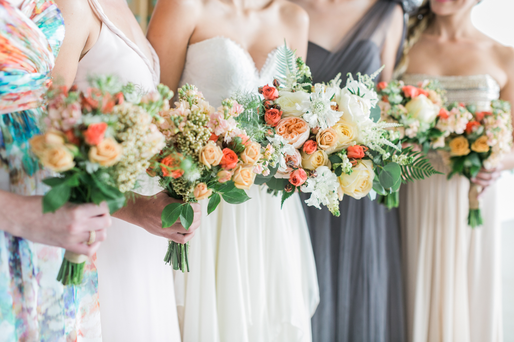 Colorful Bridesmaids Bouquets