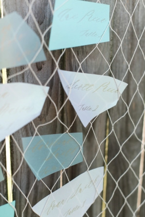 Escort Cards Inspired by Sea Glass